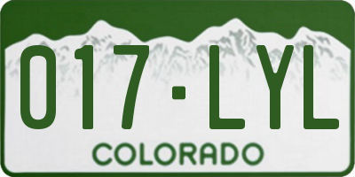 CO license plate 017LYL