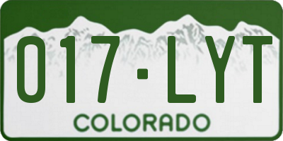 CO license plate 017LYT