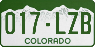 CO license plate 017LZB