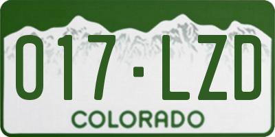 CO license plate 017LZD