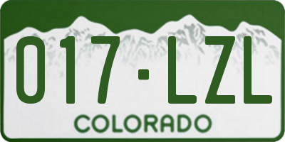 CO license plate 017LZL