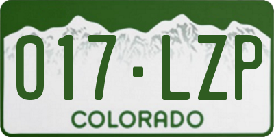 CO license plate 017LZP