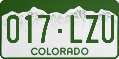 CO license plate 017LZU