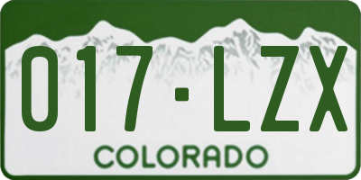 CO license plate 017LZX