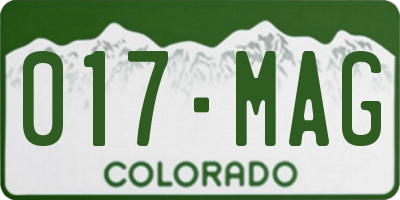 CO license plate 017MAG