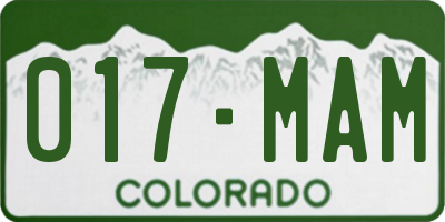 CO license plate 017MAM