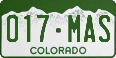 CO license plate 017MAS