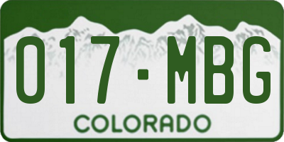 CO license plate 017MBG