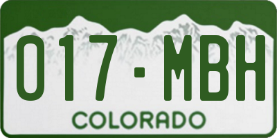 CO license plate 017MBH