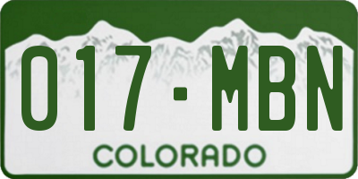 CO license plate 017MBN