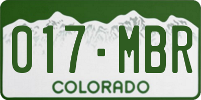 CO license plate 017MBR
