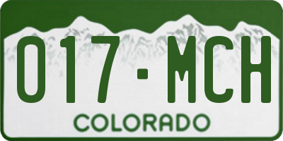 CO license plate 017MCH