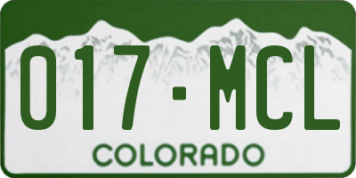 CO license plate 017MCL