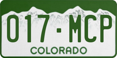 CO license plate 017MCP