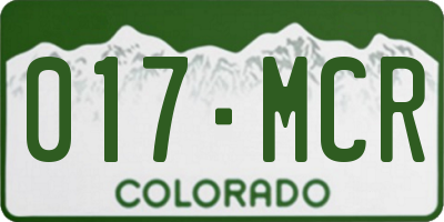 CO license plate 017MCR
