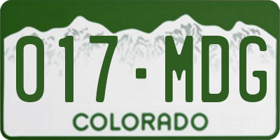 CO license plate 017MDG