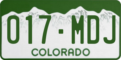 CO license plate 017MDJ