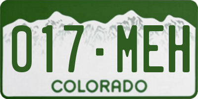 CO license plate 017MEH