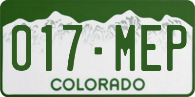 CO license plate 017MEP