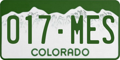CO license plate 017MES