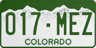 CO license plate 017MEZ