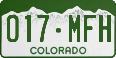 CO license plate 017MFH