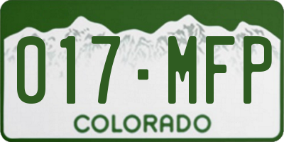 CO license plate 017MFP