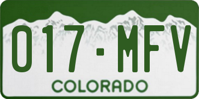 CO license plate 017MFV