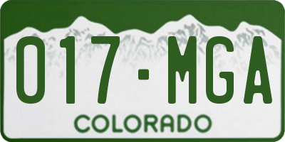 CO license plate 017MGA