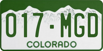 CO license plate 017MGD