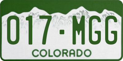 CO license plate 017MGG