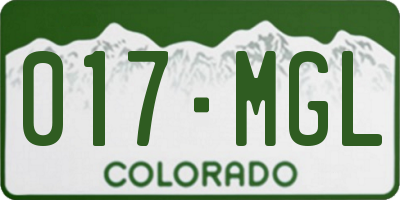 CO license plate 017MGL