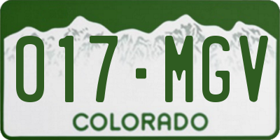 CO license plate 017MGV