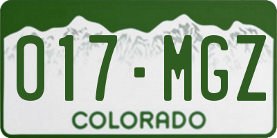 CO license plate 017MGZ