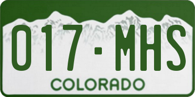CO license plate 017MHS