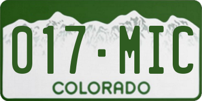 CO license plate 017MIC