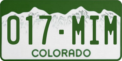 CO license plate 017MIM