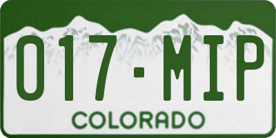 CO license plate 017MIP