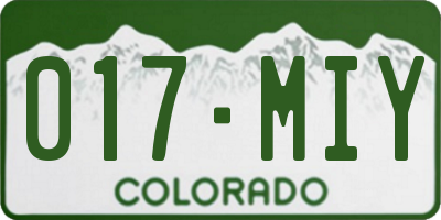 CO license plate 017MIY