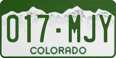 CO license plate 017MJY
