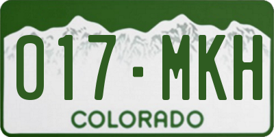 CO license plate 017MKH