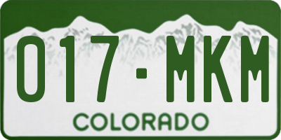 CO license plate 017MKM