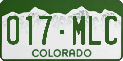 CO license plate 017MLC