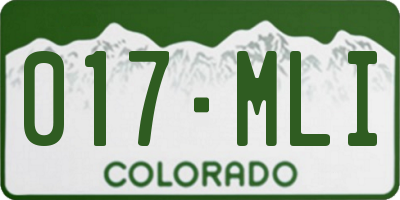 CO license plate 017MLI