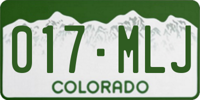 CO license plate 017MLJ