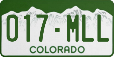 CO license plate 017MLL
