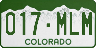 CO license plate 017MLM