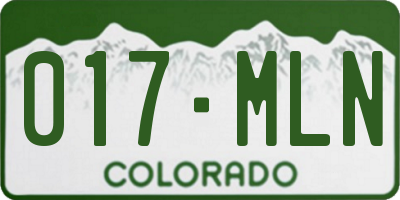 CO license plate 017MLN