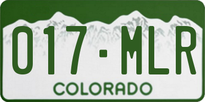 CO license plate 017MLR