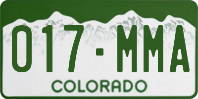 CO license plate 017MMA